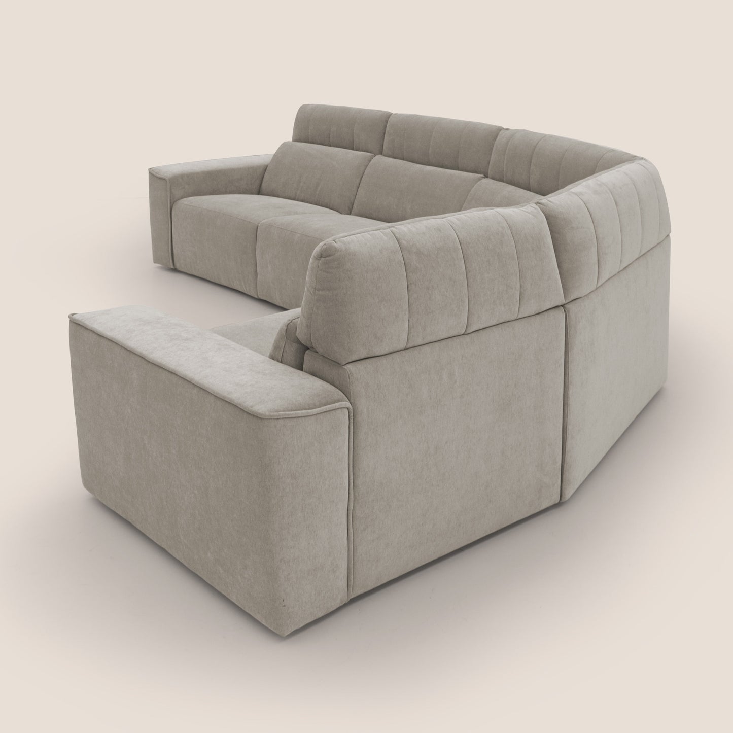 Clark Divano modulare angolare REVERSIBILE con opzione relax elettrico in tessuto smacchiabile impermeabile T17 beige