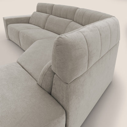 Clark Divano angolare con opzione relax elettrico in tessuto smacchiabile impermeabile T17 beige