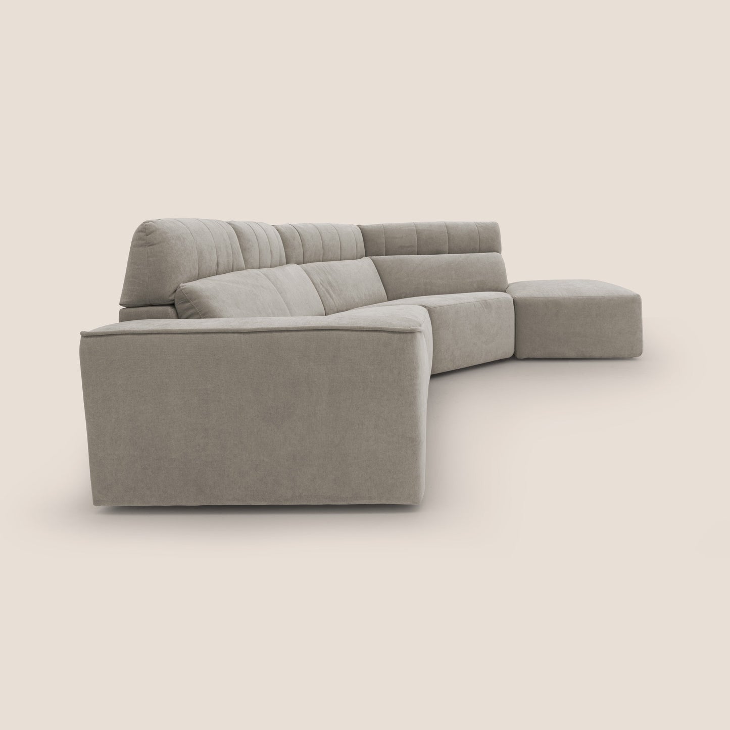 Clark Divano angolare con opzione relax elettrico in tessuto smacchiabile impermeabile T17 beige