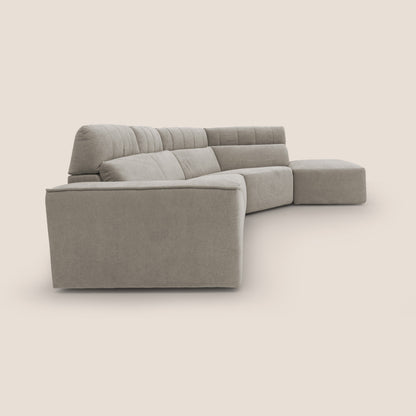 Clark Divano angolare con opzione relax elettrico in tessuto smacchiabile impermeabile T17 beige