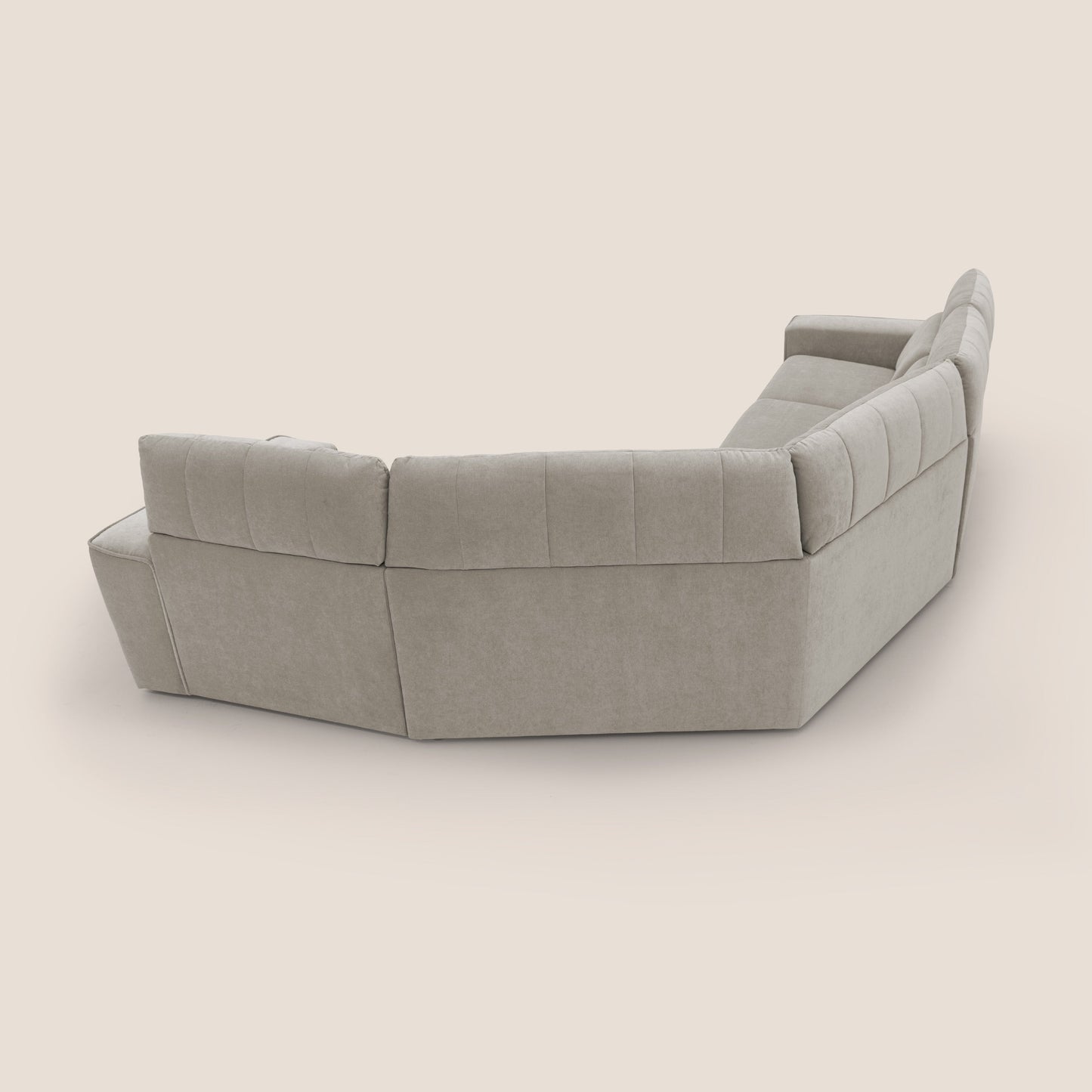Clark Divano modulare angolare REVERSIBILE con opzione relax elettrico in tessuto smacchiabile impermeabile T17 beige