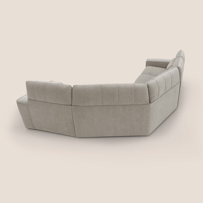 Clark Divano modulare angolare REVERSIBILE con opzione relax elettrico in tessuto smacchiabile impermeabile T17 beige
