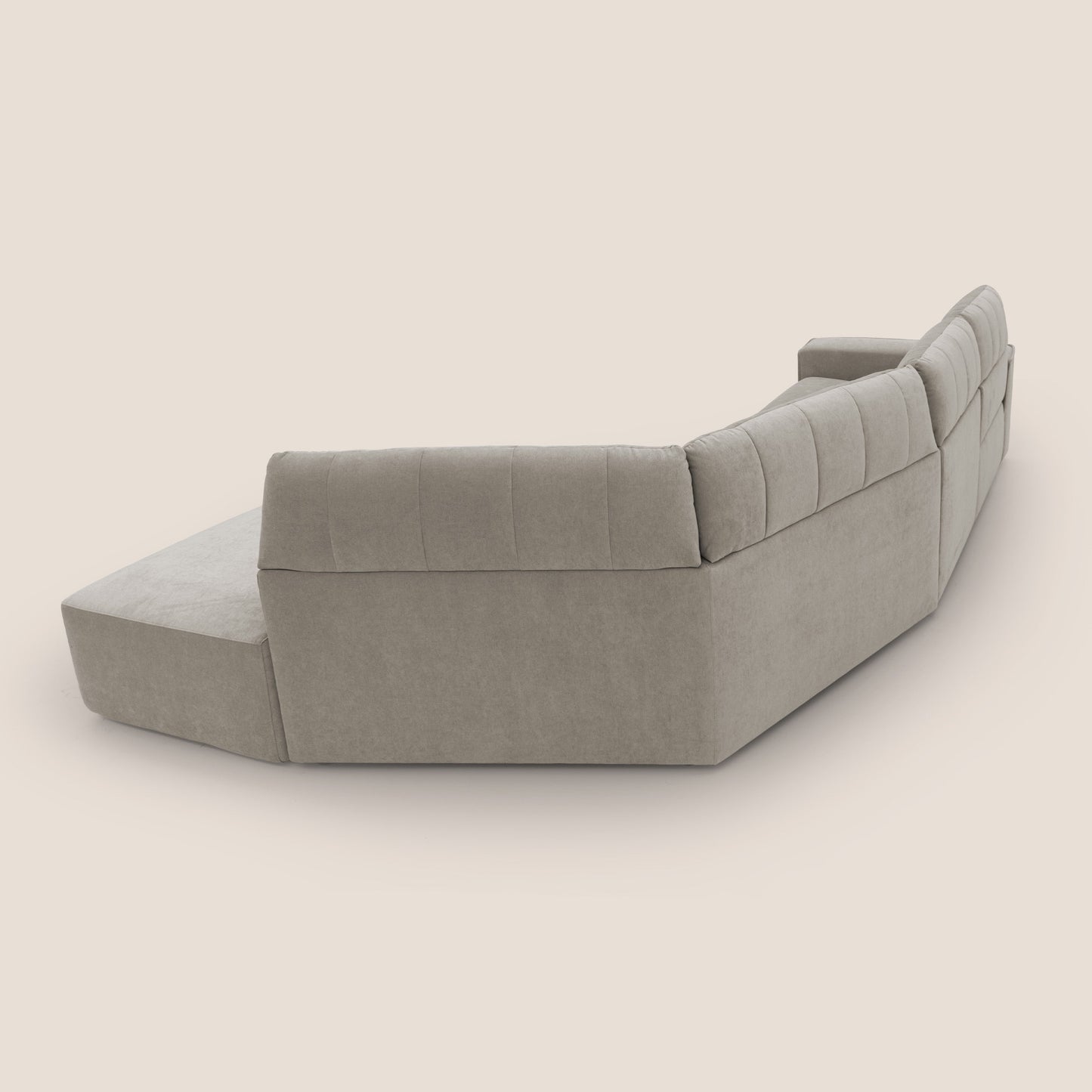 Clark Divano angolare con opzione relax elettrico in tessuto smacchiabile impermeabile T17 beige