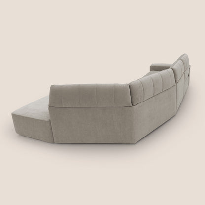 Clark Divano angolare con opzione relax elettrico in tessuto smacchiabile impermeabile T17 beige