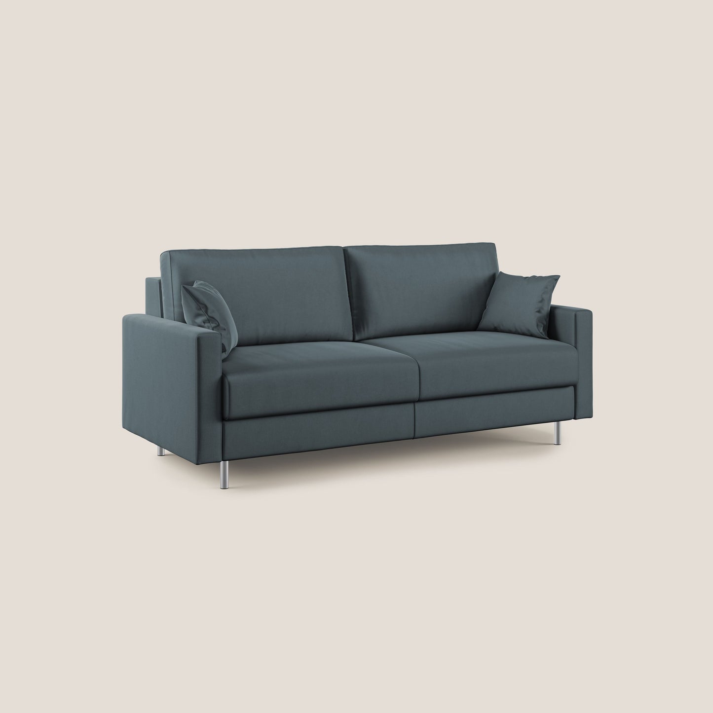 Andromeda divano letto matrimoniale in velluto morbido impermeabile T01 petrolio