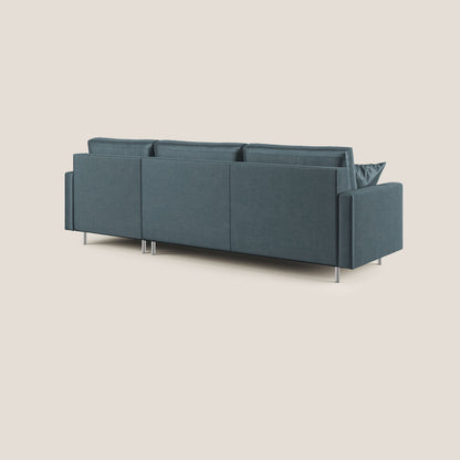 Andromeda divano letto angolare in velluto morbido impermeabile T01 petrolio