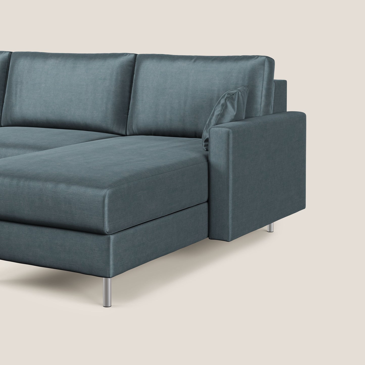 Andromeda divano letto angolare in velluto morbido impermeabile T01 petrolio