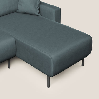 Arthur divano moderno angolare in velluto morbido impermeabile T01 petrolio