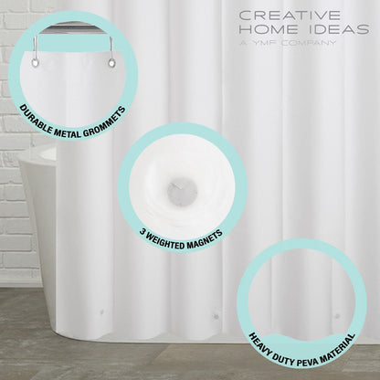 14-Piece Bath/Shower Set - Ombre Shower Curtain, Hooks & PEVA Liner