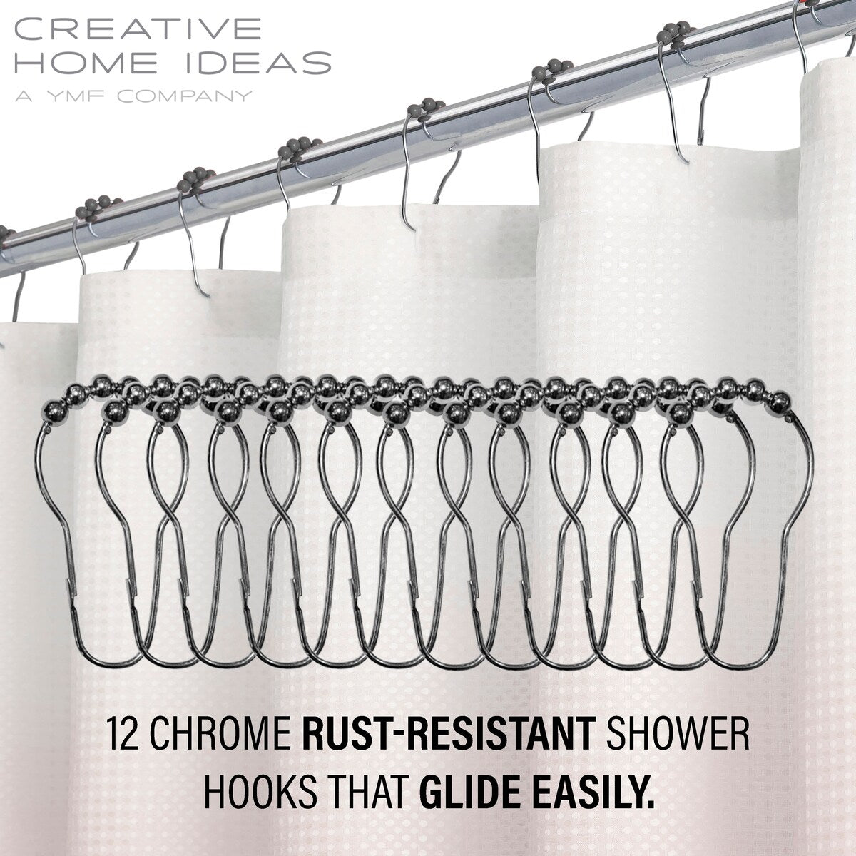 14-Piece Bath/Shower Set - Ombre Shower Curtain, Hooks & PEVA Liner