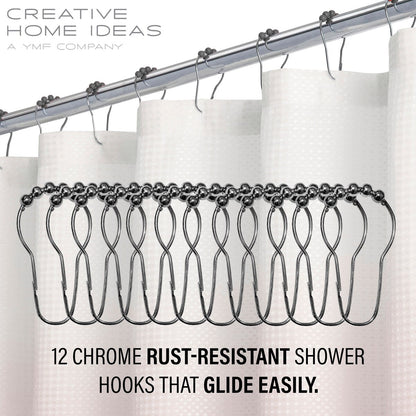 14-Piece Bath/Shower Set - Ombre Shower Curtain, Hooks & PEVA Liner