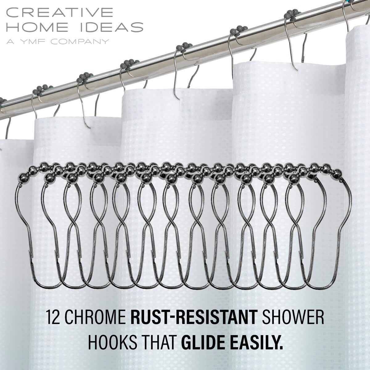 14-Piece Bath/Shower Set - Ombre Shower Curtain, Hooks & PEVA Liner