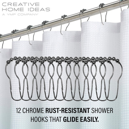 14-Piece Bath/Shower Set - Ombre Shower Curtain, Hooks & PEVA Liner