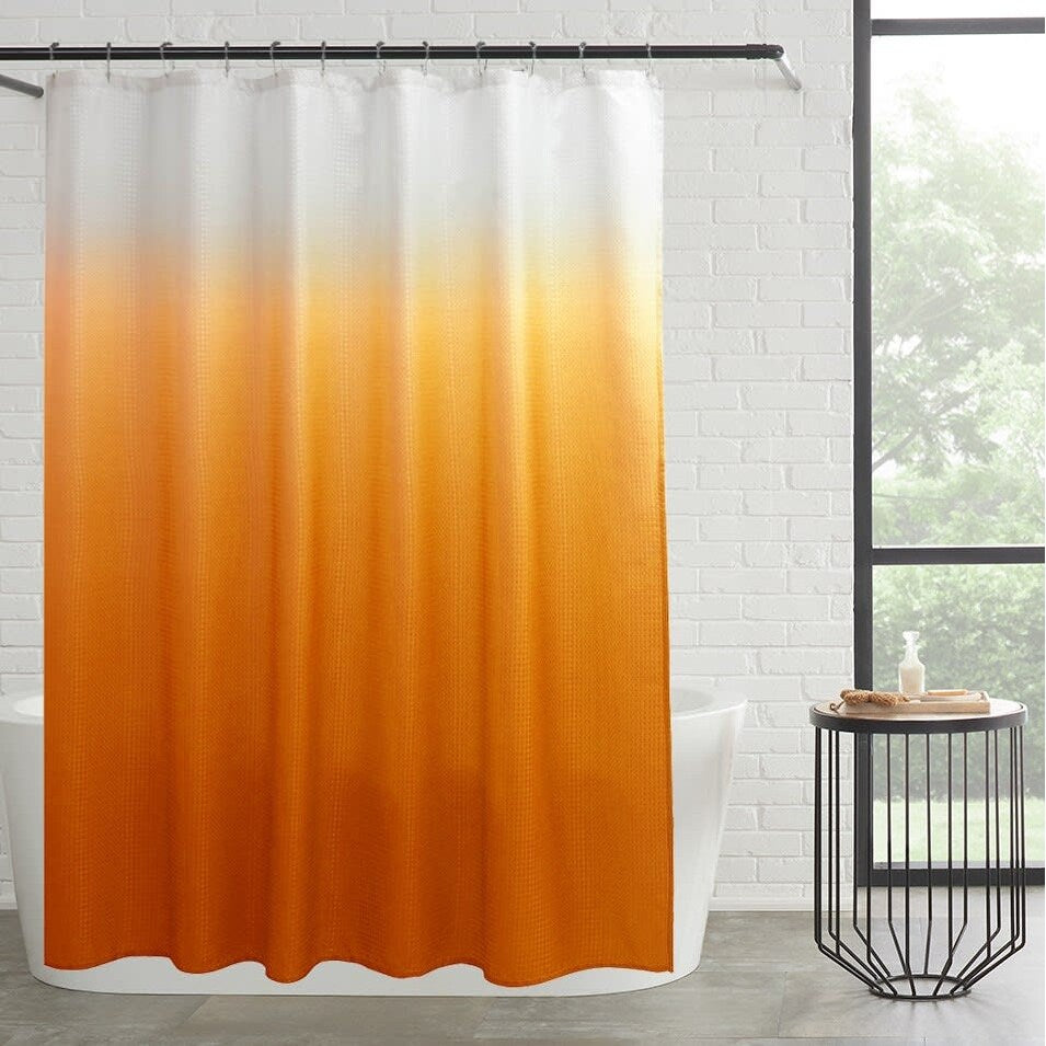 14-Piece Bath/Shower Set - Ombre Shower Curtain, Hooks & PEVA Liner