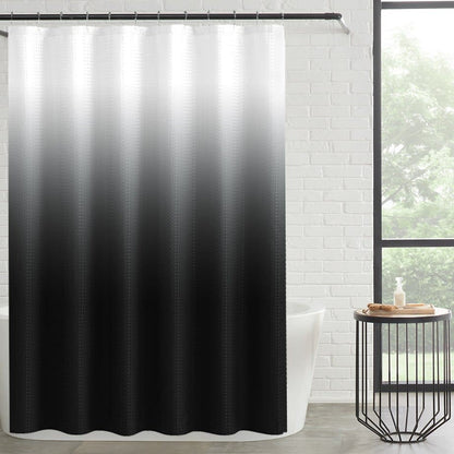 14-Piece Bath/Shower Set - Ombre Shower Curtain, Hooks & PEVA Liner