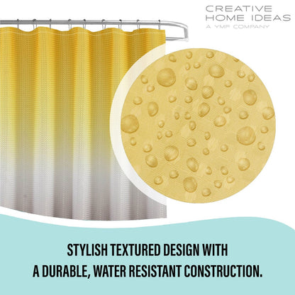 14-Piece Bath/Shower Set - Ombre Shower Curtain, Hooks & PEVA Liner