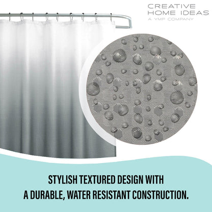 14-Piece Bath/Shower Set - Ombre Shower Curtain, Hooks & PEVA Liner