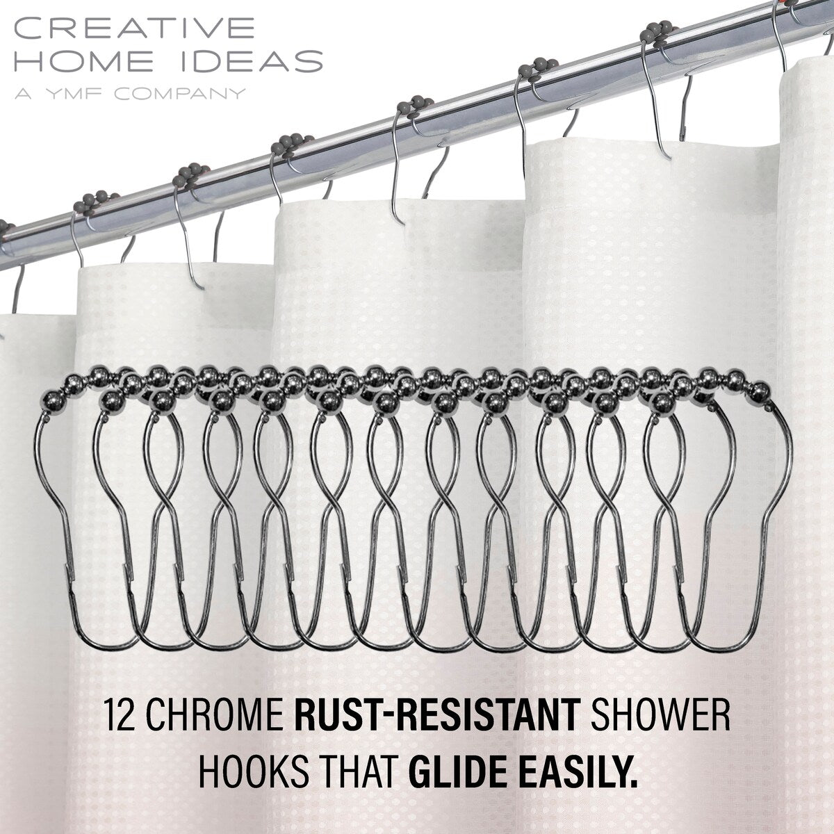 14-Piece Bath/Shower Set - Ombre Shower Curtain, Hooks & PEVA Liner