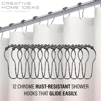 14-Piece Bath/Shower Set - Ombre Shower Curtain, Hooks & PEVA Liner