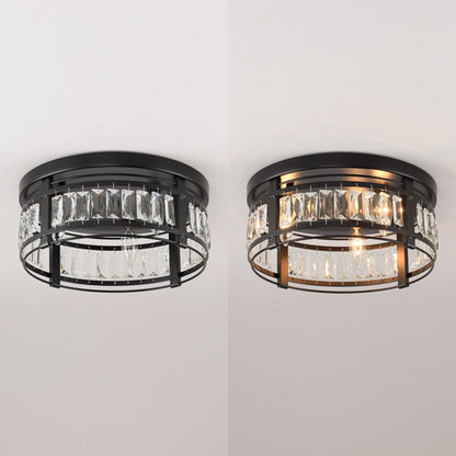 14-in Matte Black Industrial Flush Mount Ceiling Light