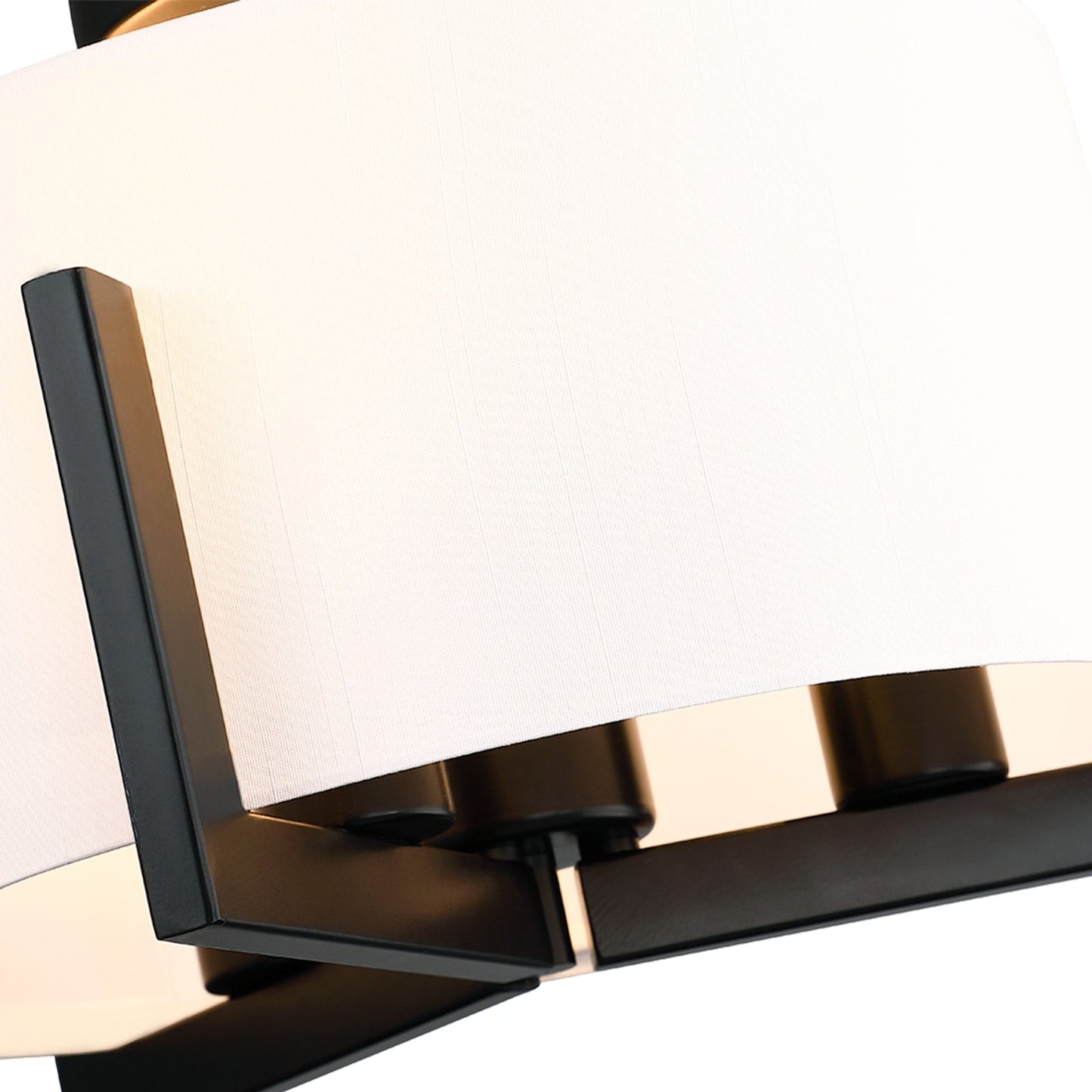 14 in. 3-Light Matte Black Semi-Flush Mount Ceiling Light with Drum Shade - 14W