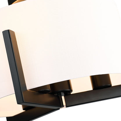 14 in. 3-Light Matte Black Semi-Flush Mount Ceiling Light with Drum Shade - 14W