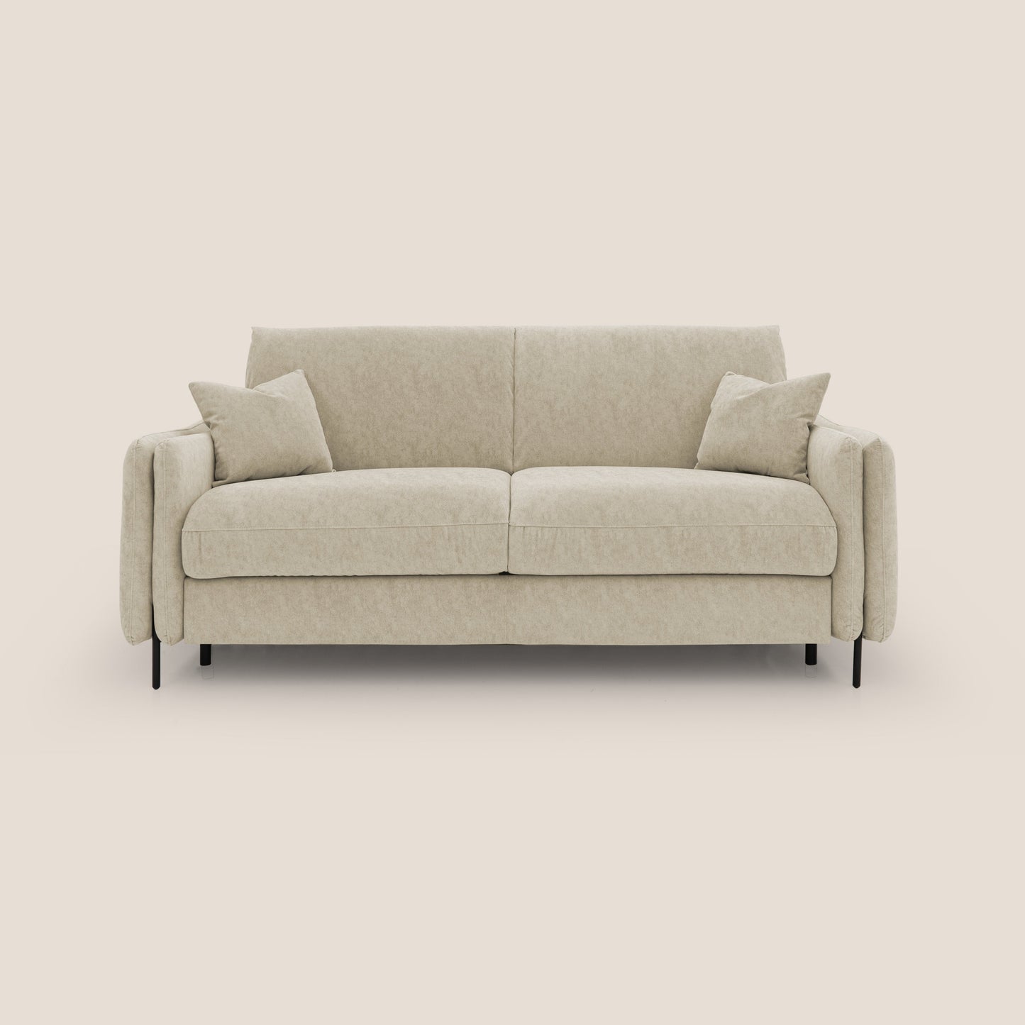 Gregory Divano letto con materasso h18 cm in microfibra effetto velluto impermeabile T09 beige 