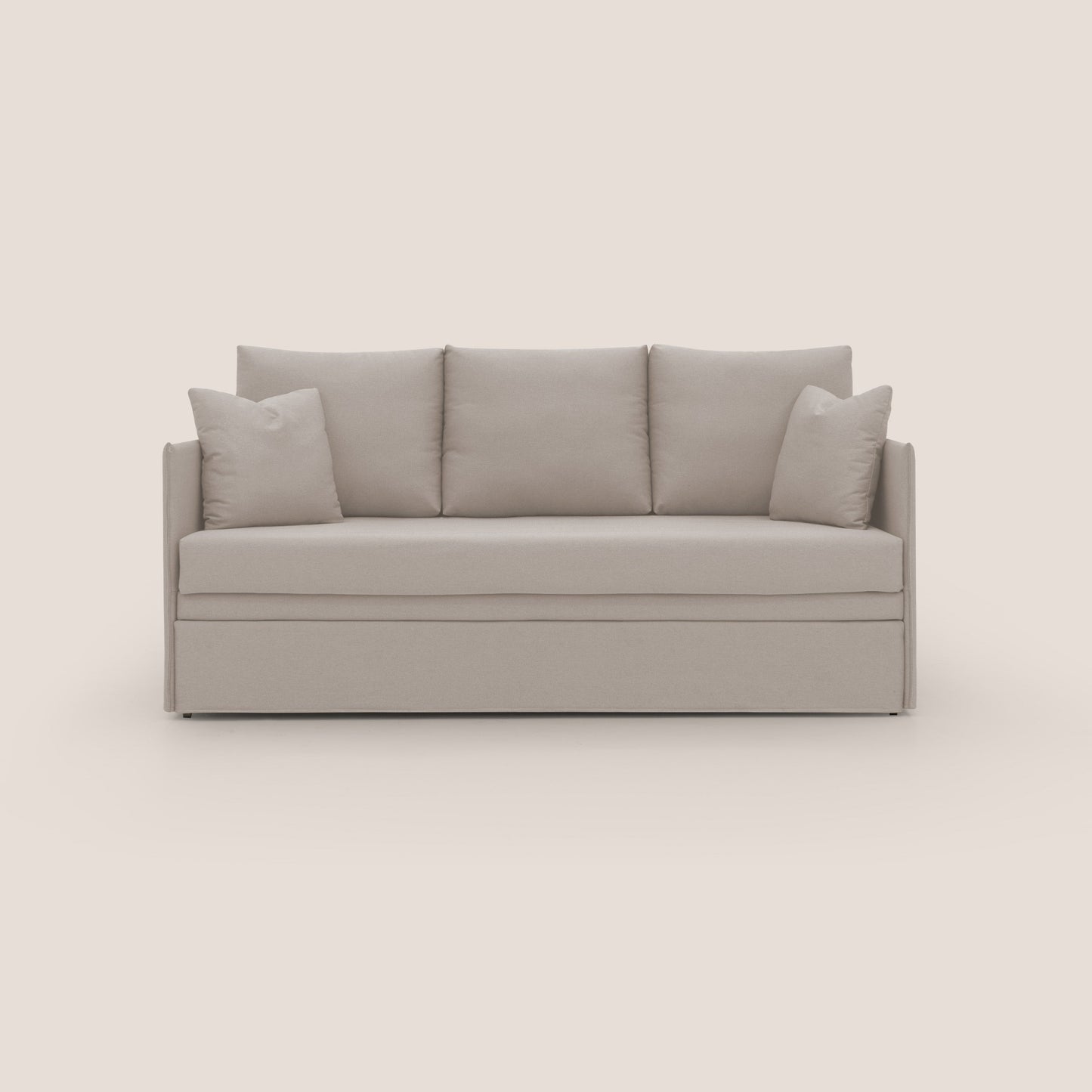 Brera Divano duplex con doppio letto in tessuto simil cotone impermeabile T13 panna