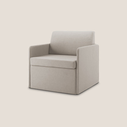 DAG Poltrona letto singolo salvaspazio in TESSUTO impermeabile T13 panna