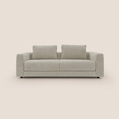 Freia Divano letto minimal materasso h15 cm con morbidi schienali in tessuto impermeabile T14 panna