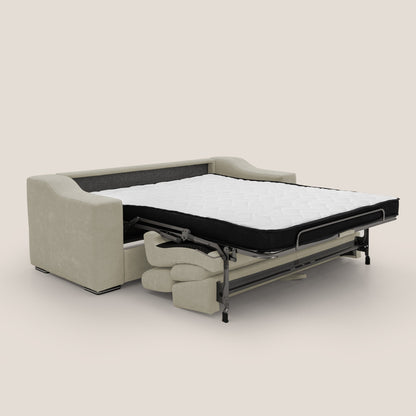 Bomber divano letto matrimoniale con poggiatesta in tessuto impermeabile T14 panna 