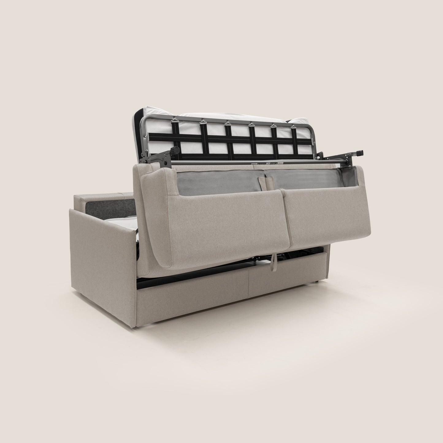 Evans Divano letto matrimoniale in tessuto impermeabile T13 panna