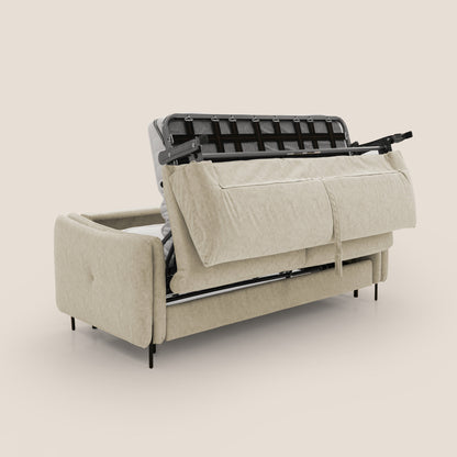 Gregory Divano letto con materasso h18 cm in microfibra effetto velluto impermeabile T09 beige 