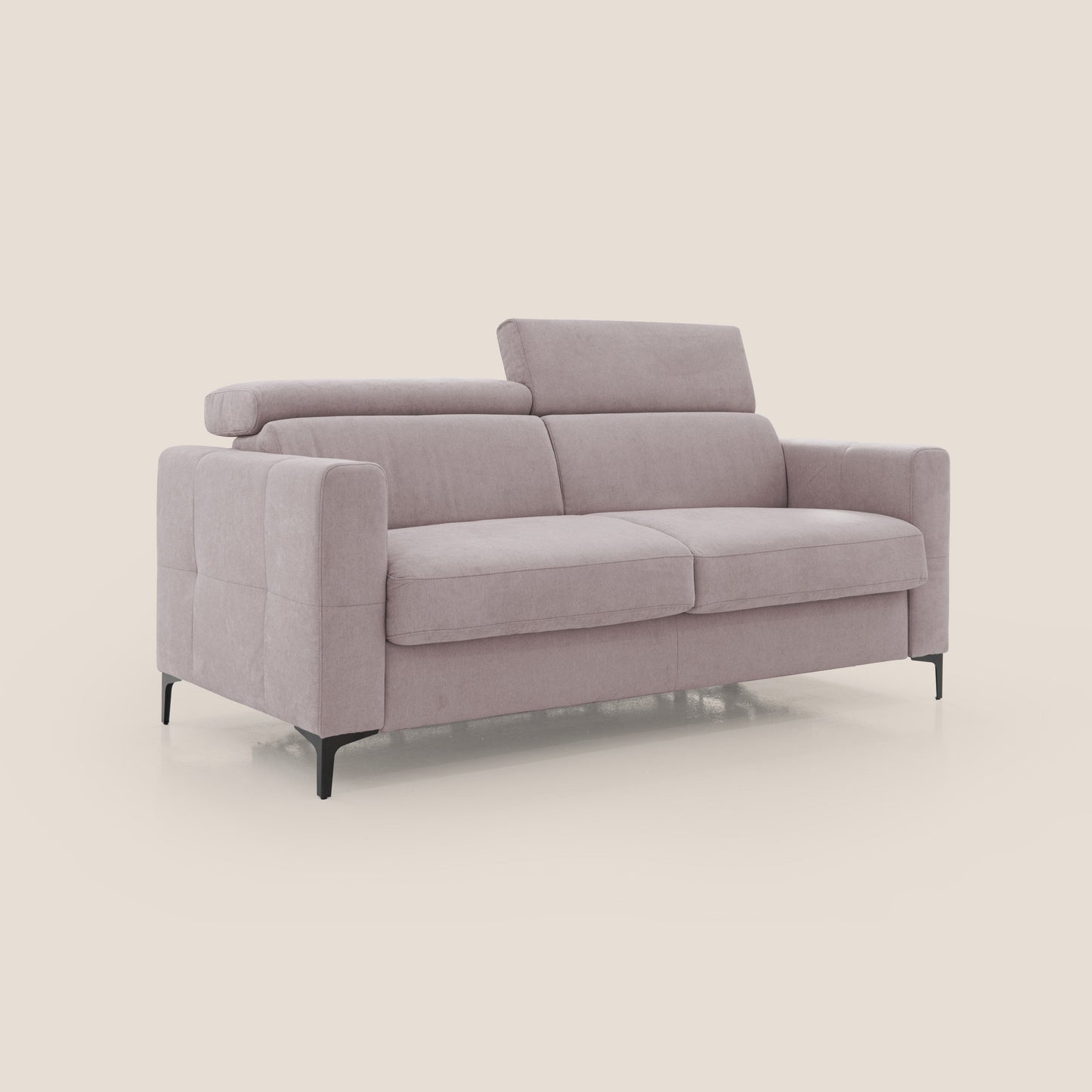 Gardenia divano letto materasso alto 18 cm con poggiatesta reclinabili e rivestimento impermeabile T02 rosa