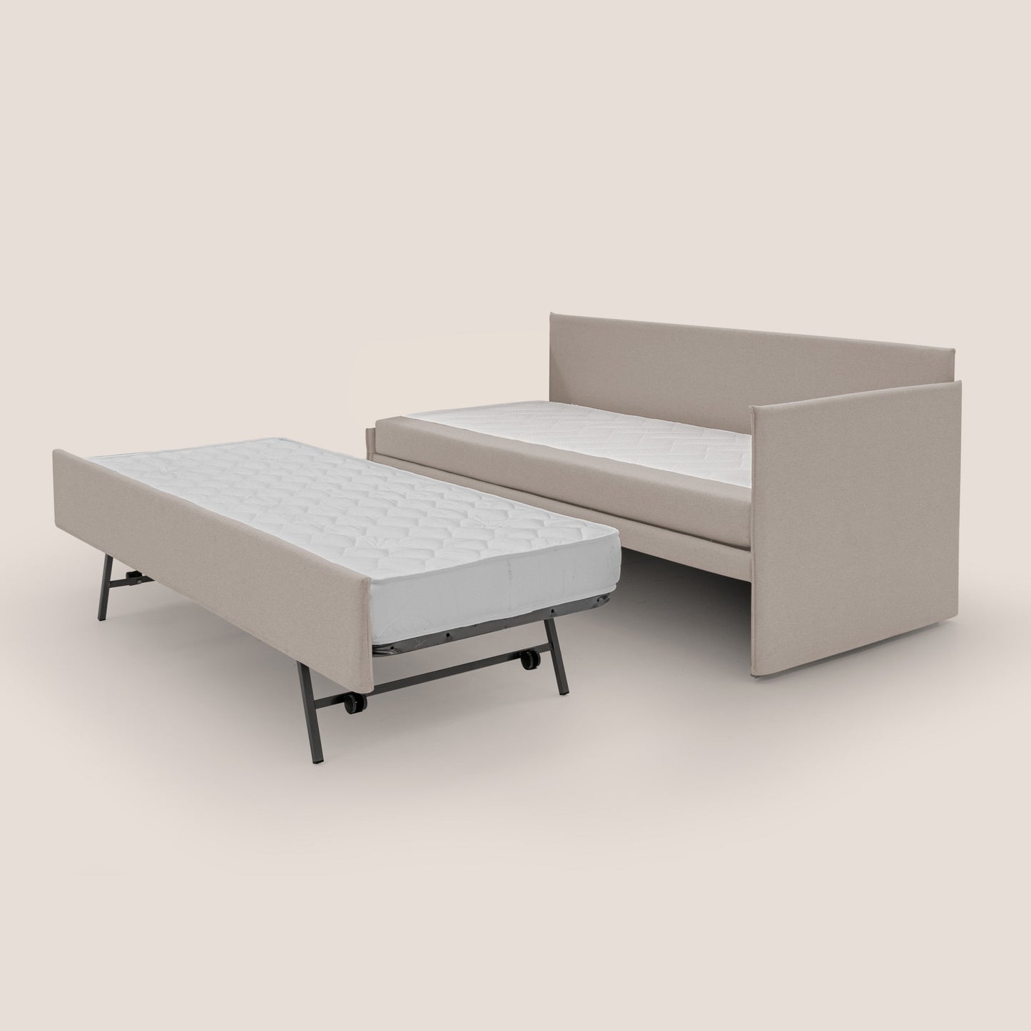 Durini Divano duplex con doppio letto in tessuto simil cotone impermeabile T13 panna 