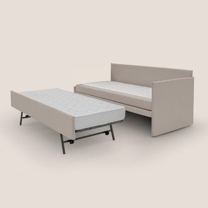 Durini Divano duplex con doppio letto in tessuto simil cotone impermeabile T13 panna 