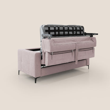 Gardenia divano letto materasso alto 18 cm con poggiatesta reclinabili e rivestimento impermeabile T02 rosa