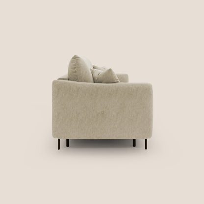 Gregory Divano letto con materasso h18 cm in microfibra effetto velluto impermeabile T09 beige 