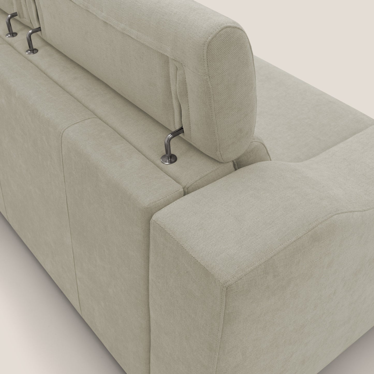 Bomber divano letto matrimoniale con poggiatesta in tessuto impermeabile T14 panna 