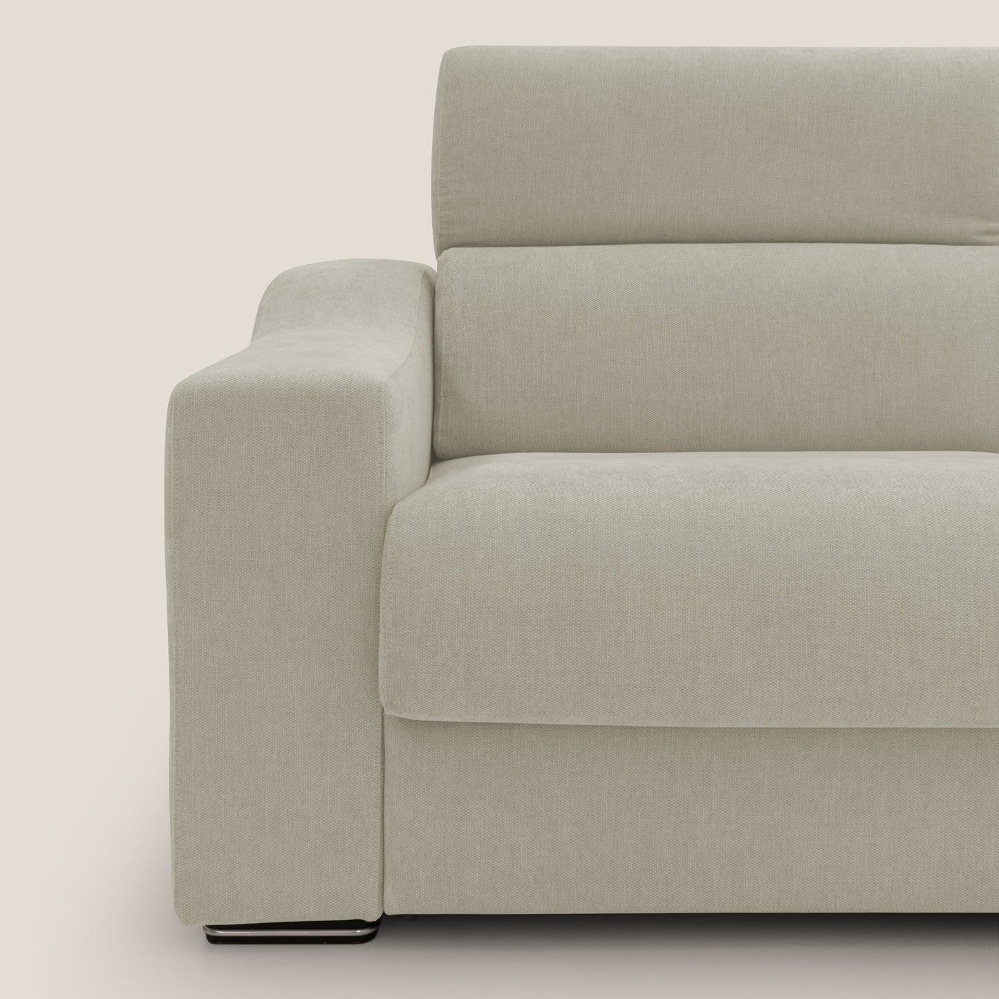 Bomber divano letto matrimoniale con poggiatesta in tessuto impermeabile T14 panna 