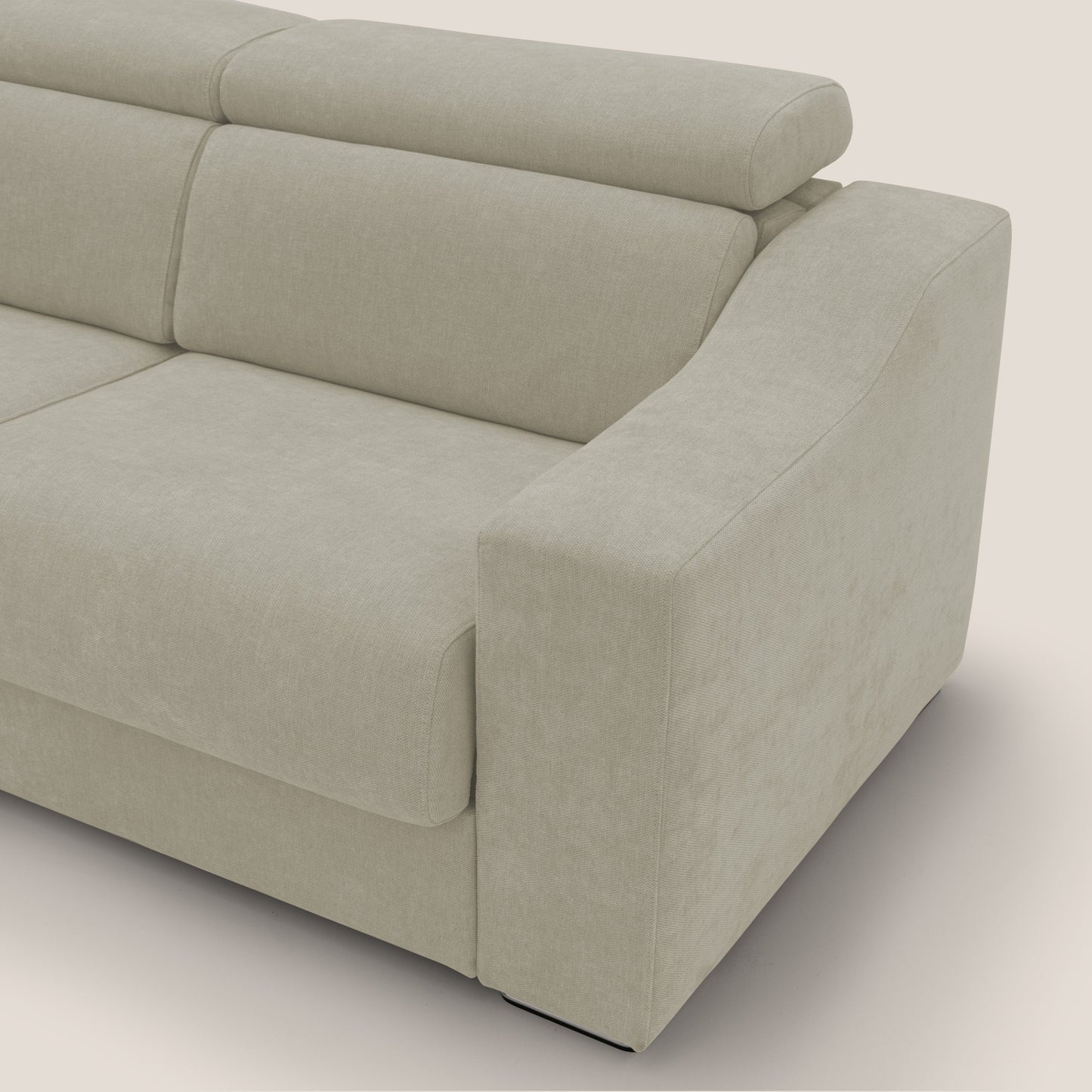 Bomber divano letto matrimoniale con poggiatesta in tessuto impermeabile T14 panna 