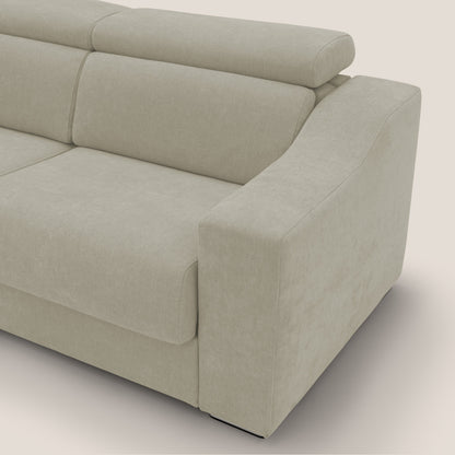 Bomber divano letto matrimoniale con poggiatesta in tessuto impermeabile T14 panna 