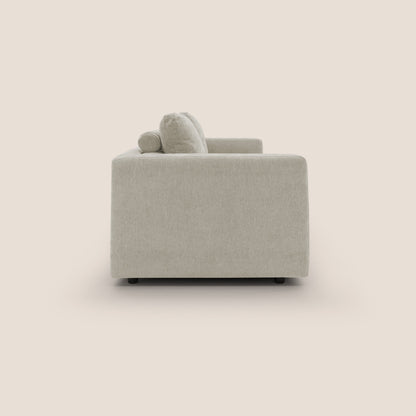 Freia Divano letto minimal materasso h15 cm con morbidi schienali in tessuto impermeabile T14 panna