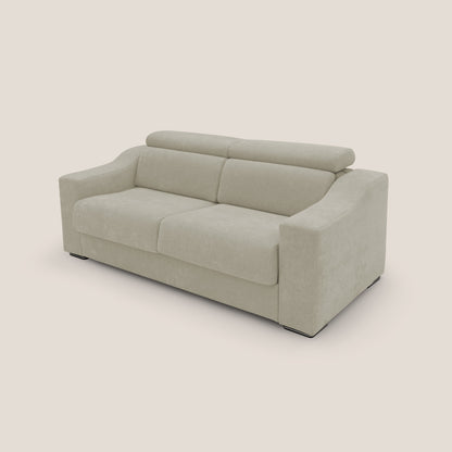 Bomber divano letto matrimoniale con poggiatesta in tessuto impermeabile T14 panna 