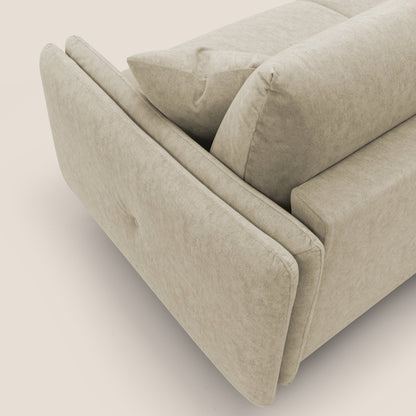 Gregory Divano letto con materasso h18 cm in microfibra effetto velluto impermeabile T09 beige 