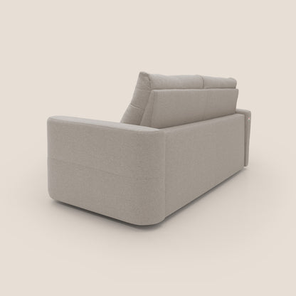 Cupido Divano letto materasso H18 cm e schienale alto in tessuto impermeabile simil cotone T13 panna
