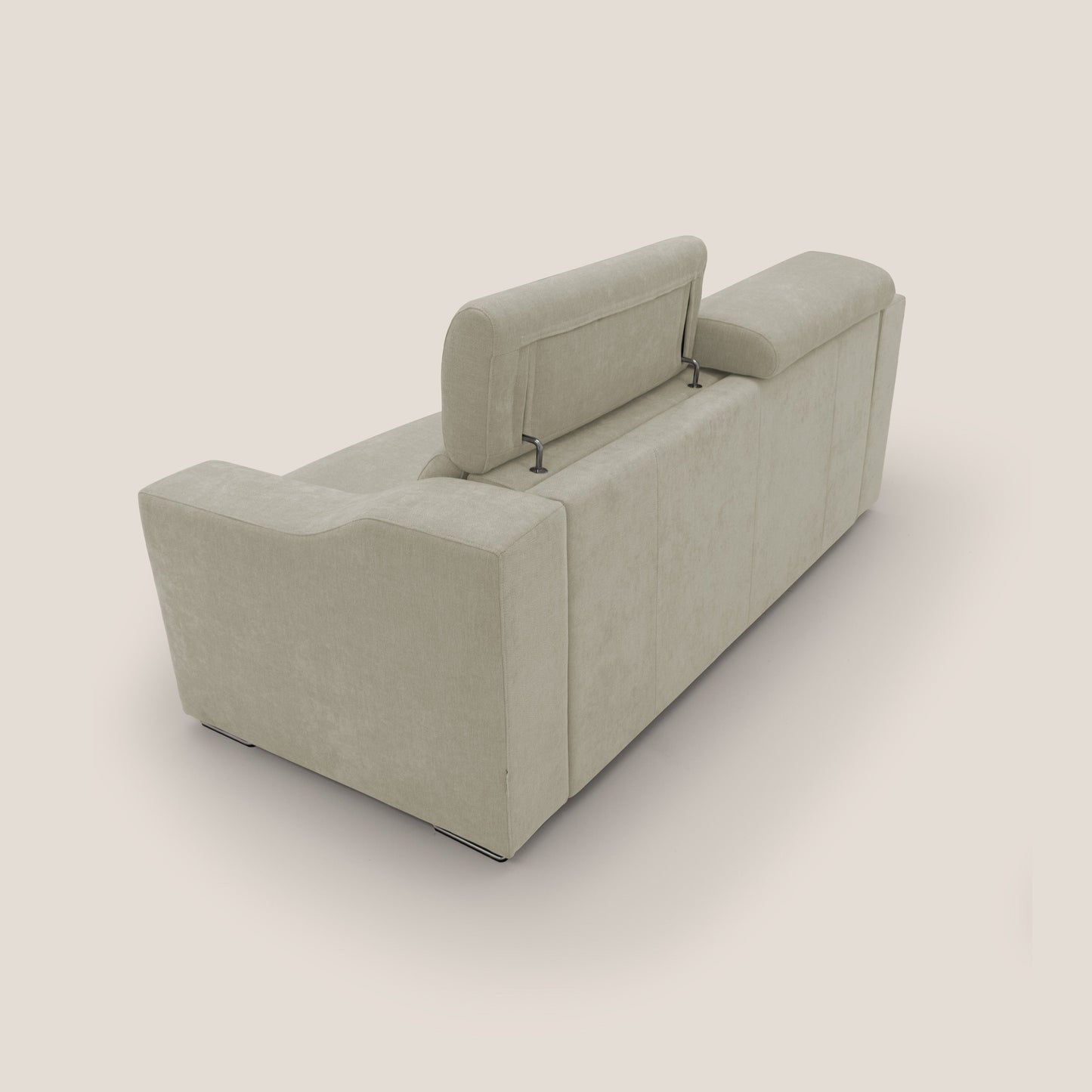 Bomber divano letto matrimoniale con poggiatesta in tessuto impermeabile T14 panna 