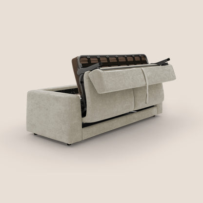 Freia Divano letto minimal materasso h15 cm con morbidi schienali in tessuto impermeabile T14 panna