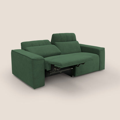 Clark Divano modulare con opzione relax elettrico in tessuto smaltabile impermeabile T17 verde