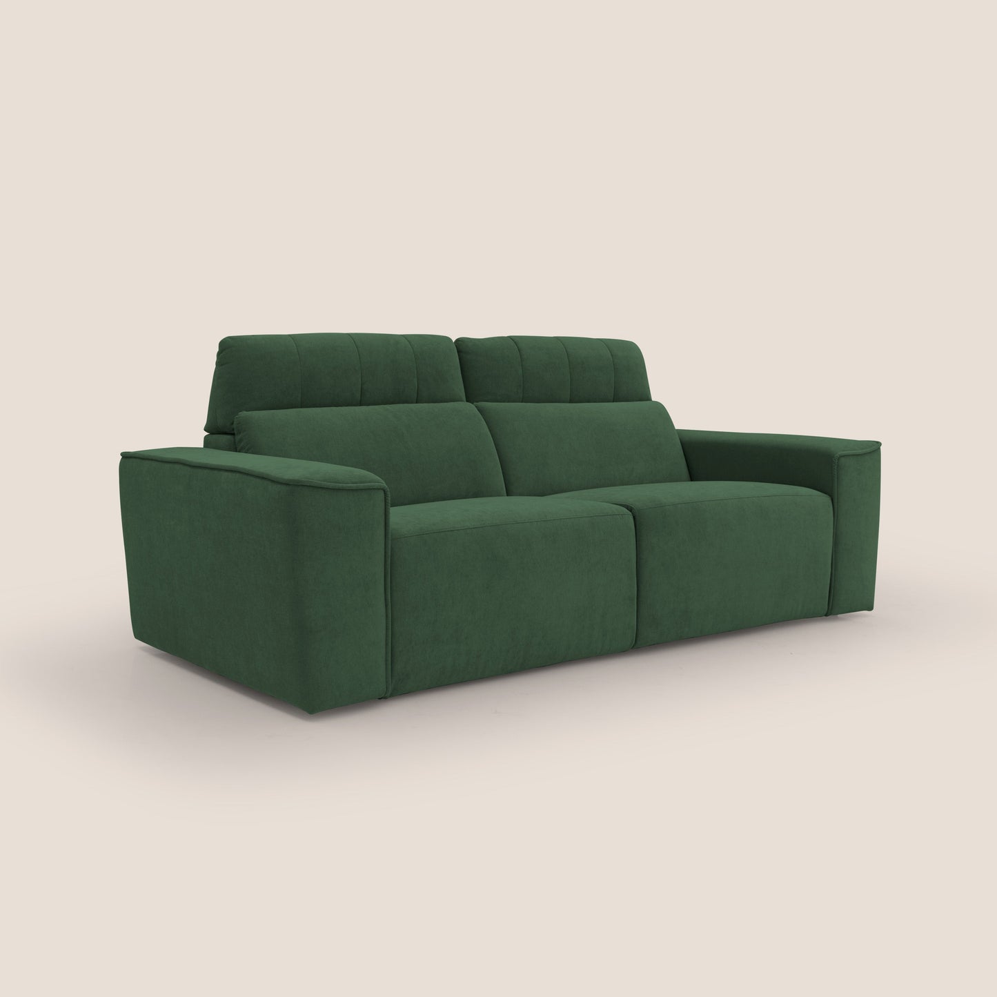 Clark Divano modulare con opzione relax elettrico in tessuto smaltabile impermeabile T17 verde